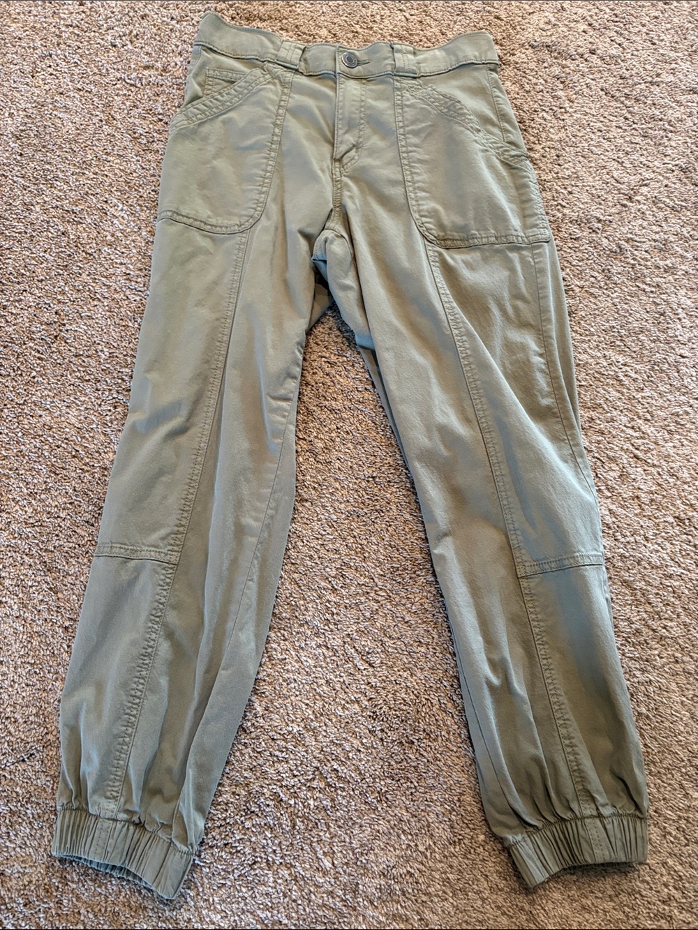 SO Olive Green Ankle Cargo Jogger Pants